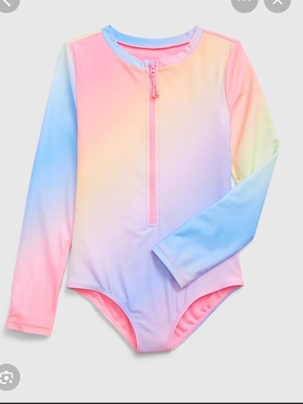 Gap kids recycled zipper rash guard swim one piece tie dye